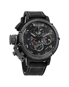 Men's Chimera Chronograph Leather Black Dial Watch