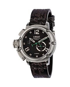 Men's Chimera Leather Black Dial Watch