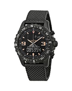 Mens-Chonospace-Military-Chronograph-Stainless-Steel-Mesh-Black-Dial-Watch