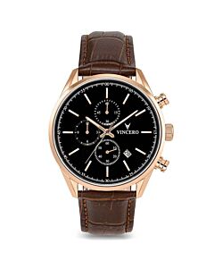 Men's Chrono S Chronograph Leather Black Dial Watch