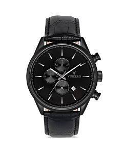 Men's Chrono S Chronograph Leather Black Dial Watch