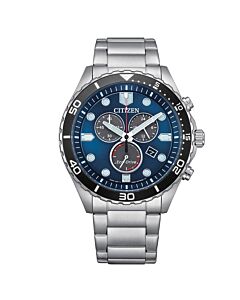 Men's Chrono Sporty-Aqua Chronograph Stainless Steel Blue Dial Watch