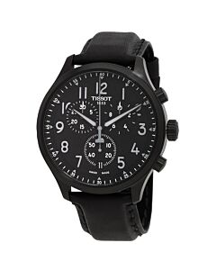 Men's Chrono XL Chronograph Leather Black Dial Watch