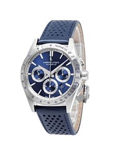Men's Chronograph Calf Leather Blue Dial Watch