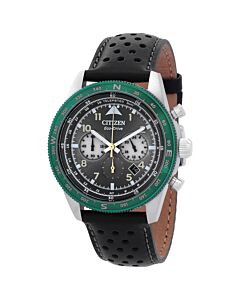 Men's Chronograph Leather Black Dial Watch