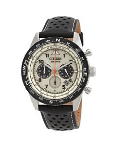 Men's Chronograph Leather White Dial Watch