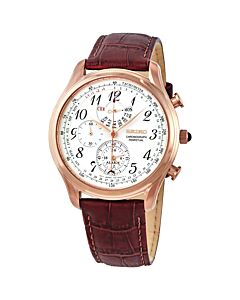Men's Chronograph Leather White Dial Watch