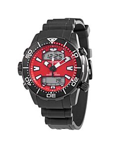 Men's Chronograph Rubber Red Dial Watch