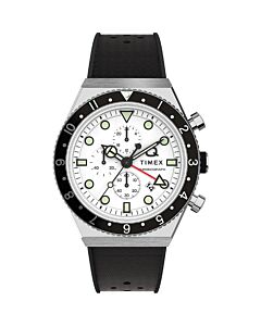 Men's Chronograph Rubber White Dial Watch
