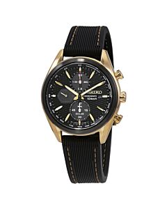 Mens-Chronograph-Silicone-Black-Dial-Watch