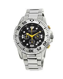 Men's Conqueror Chrono Stainless Steel Black Dial SS