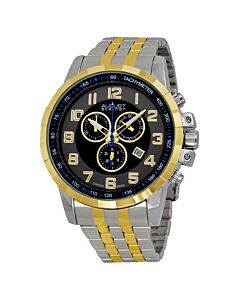 Men's Chronograph Two-Tone Stainless Steel Black Dial
