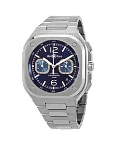 Mens-Chronograph-Stainless-Steel-Blue-Dial-Watch