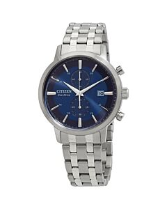 Men's Chronograph Stainless Steel Blue Dial Watch