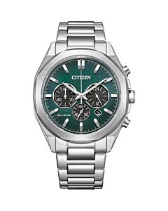 Men's Chronograph Stainless Steel Green Dial Watch