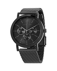 Men's Chronograph Stainless Steel Mesh Black Dial Watch