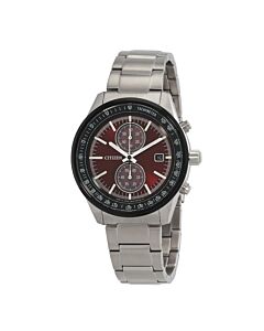 Men's Chronograph Stainless Steel Red Dial Watch