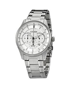 Mens-Chronograph-Stainless-Steel-Silver-Dial-Watch