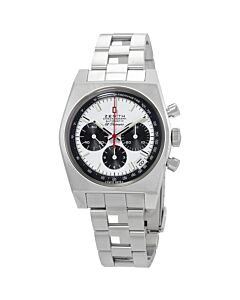 Men's Chronomaster Revival El Primero A384 Chronograph Stainless Steel White and Black Dial Watch