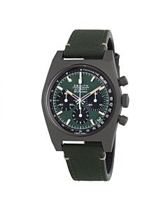 Men's Chronomaster Revival Safari Chronograph Cordura effect rubber Khaki Green Dial Watch