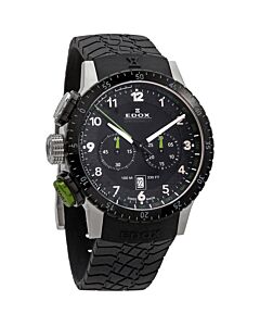 Men's Chronorally Chronograph Rubber Black Dial Watch