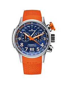 Men's Chronorally Chronograph Rubber Blue Dial Watch