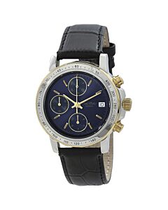 Men's Chronosport Chronograph Leather Blue Dial Watch