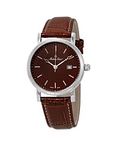 Men's City Leather Brown Dial Watch