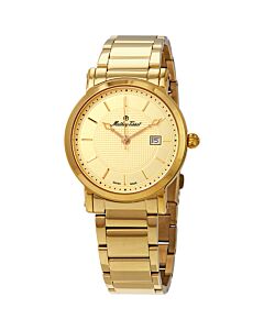 Men's City Stainless Steel Gold Dial Watch
