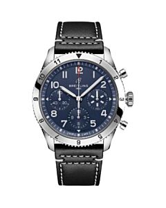 Men's Classic Avi Chronograph Leather Blue Dial Watch
