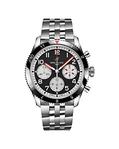 Men's Classic AVI Chronograph Stainless Steel Black Dial Watch