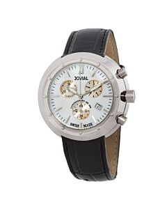 Men's Classic Chronograph Leather Mother of Pearl Dial Watch