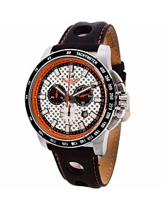 Men's Classic Chronograph Leather White Dial Watch