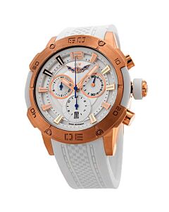 Men's Classic Chronograph Rubber White Dial Watch