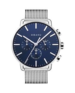 Men's Classic Chronograph Stainless Steel Blue Dial Watch