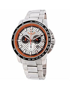 Men's Classic Chronograph Stainless Steel White Dial Watch