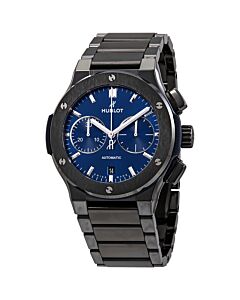 Men's Classic Fusion Chronograph Satin-finished and Polished Ceramic Blue Sunray Dial