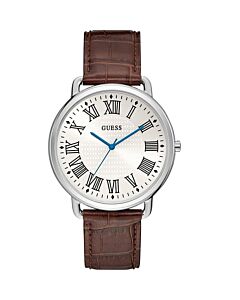 Men's Classic Leather White Dial Watch