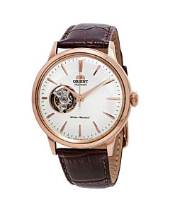Men's Classic Open Heart Leather White Dial
