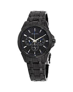 Mens-Classic-Stainless-Steel-Black-Dial