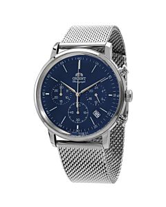 Men's Classic Stainless Steel Mesh Blue Dial Watch