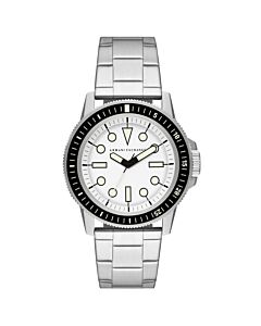 Men's Classic Stainless Steel White Dial Watch