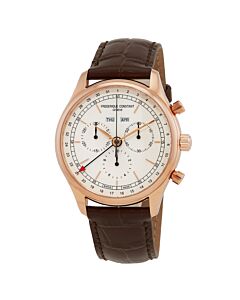 Men's Classics Chronograph Leather White Dial Watch