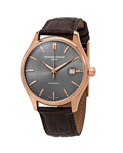 Men's Classics Index Leather Silver Guilloche Dial Watch