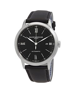 Men's Classima Leather Black Dial Watch