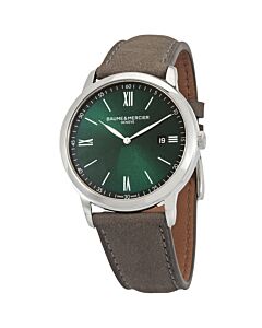 Men's Classima Leather Green Dial Watch