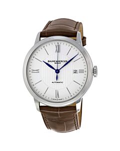 Men's Classima Leather Silver Dial Watch