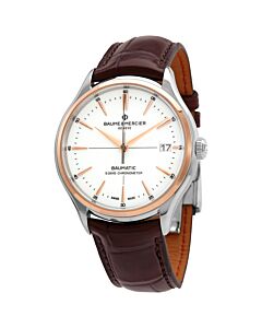 Mens-Clifton-Baumatic-Alligator-Leather-White-Dial