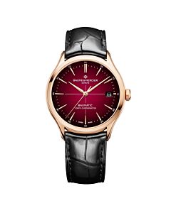 Men's Clifton Baumatic (Alligator) Leather Red Dial Watch