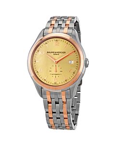 Men's Clifton Stainless Steel with 18kt Rose Gold Links Gold Dial Watch